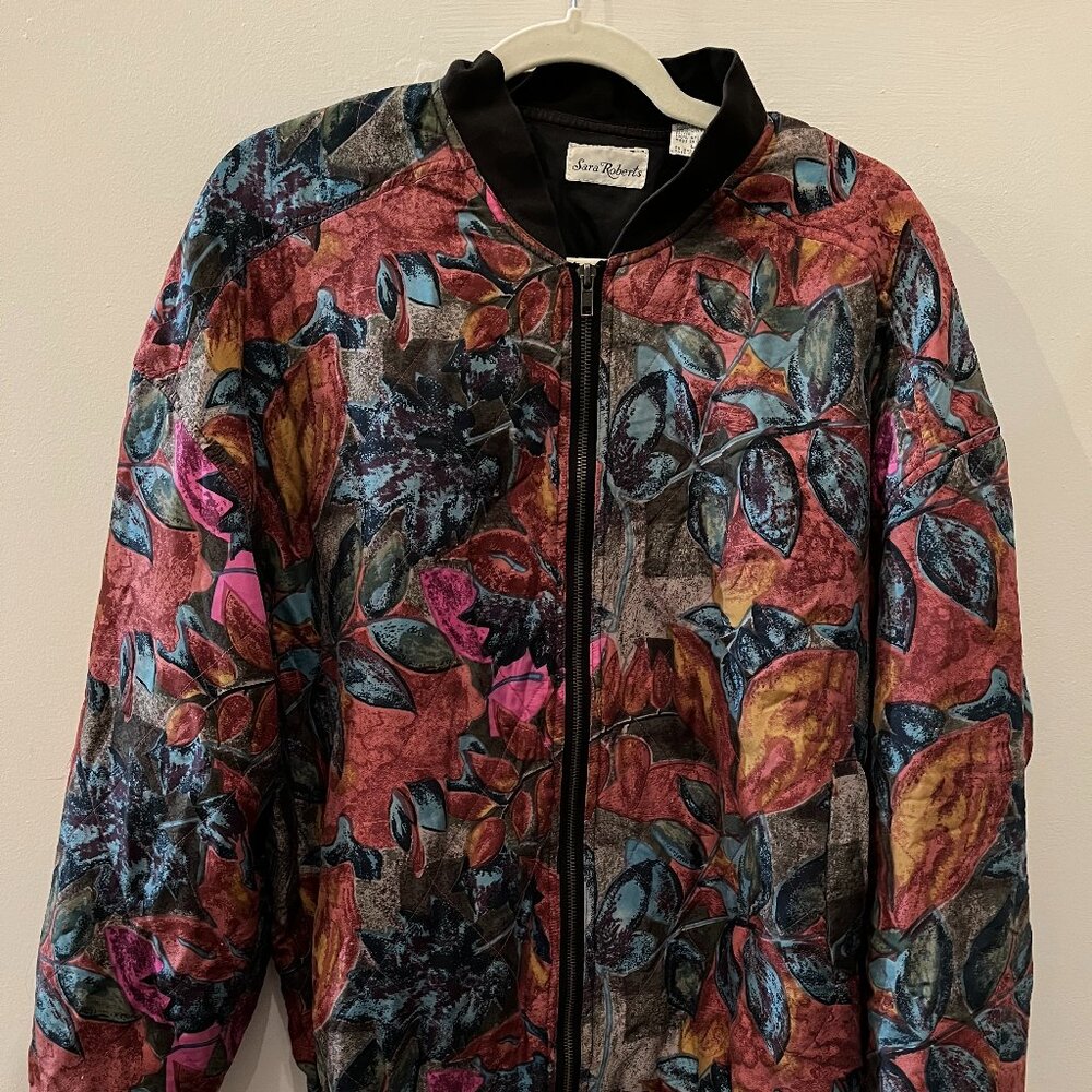Vintage 90s Silk Patterned Bomber Jacket